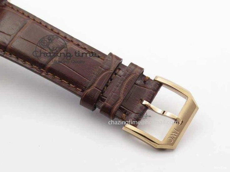 MIROTIME 0513 GoAnywhere Portuguese IW5444 RG White Dial RG Numbers On Brown Leather Strap A 7253